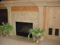 travertine fireplace surround